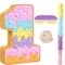 Summer Birthday Piñata Ice Cream Game Set Summer Number Piñata with Bat Stick Blindfold Mask Confetti for Sundae Theme Birthday